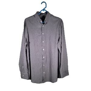 Mizzen & Main Gray Button Up Dress Shirt Mens Size Medium Classic Fit‎